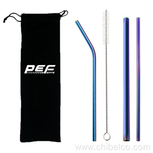 Eco-friendly stainless steel straw set